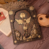 Bgcopper Archangel Michael Square Wooden Icon Religious Gifts - Best Wood Carving Wall Decor - BGCOPPER