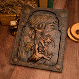 Archangel Michael natural solid wood religious wood carving - The Holy Sword Slays Demons - BGCOPPER