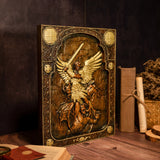 Archangel Michael natural solid wood religious wood carving - The Holy Sword Slays Demons - BGCOPPER