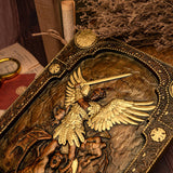 Archangel Michael natural solid wood religious wood carving - The Holy Sword Slays Demons - BGCOPPER