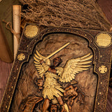 Archangel Michael natural solid wood religious wood carving - The Holy Sword Slays Demons - BGCOPPER