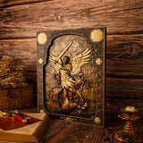 Archangel Michael natural solid wood religious wood carving - The Holy Sword Slays Demons - BGCOPPER