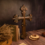 Bgcopper Ornate Wooden Cross - Carved from natural wood - BGCOPPER