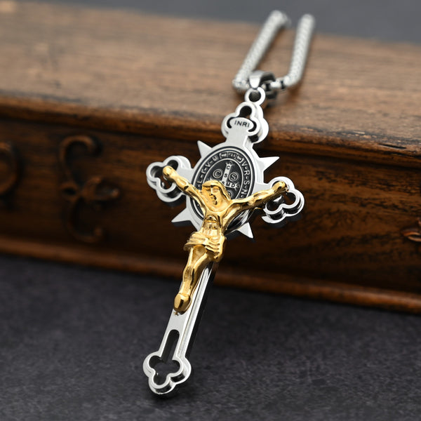 St. Benedict Exorcism Faith Cross Necklace - Perfect Religious Gift Choice