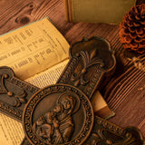 Wooden crucifix of the Virgin, Virgin Mary, Baby Jesus, religious wooden icon, wall crucifix, wall decoration - BGCOPPER