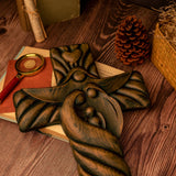 Holy Family wood icon decoration, Joseph, Mary, Baby Jesus, carved wooden cross, wall decoration - BGCOPPER