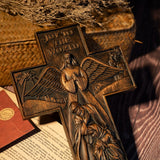 Christmas cross, Nativity cross,Joy to the world wood carving- best Christmas gift - BGCOPPER