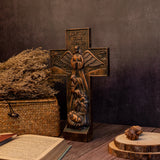 Christmas cross, Nativity cross,Joy to the world wood carving- best Christmas gift - BGCOPPER