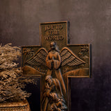Christmas cross, Nativity cross,Joy to the world wood carving- best Christmas gift - BGCOPPER