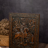 Saint George and the Dragon Wooden Carved - religious Wall decor icon christian gift for men - BGCOPPER