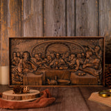 Last Supper Religious Carving Icons Personalized Gifts Wood Carving Religious Wood Wall Art - BGCOPPER