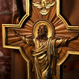 Ascension of Jesus wood carving cross - BGCOPPER