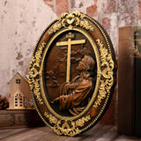 Jesus Hill Garden Prayer Plaque Wood Carving - BGCOPPER