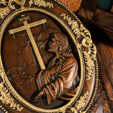 Jesus Hill Garden Prayer Plaque Wood Carving - BGCOPPER