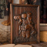 Bgcopper Usa Soldiers Brotherhood wood carving - Wall Hanging Art Work - BGCOPPER