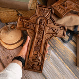 Bgcopper Ascension of Jesus wood carving cross - BGCOPPER
