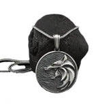 Pure Tin White Wolf Necklace - Witcher Medallion & Amulet - BGCOPPER