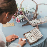 Hearts Wedding Guest Book Alternative, Custom Drop Box, Unique Wooden Boho and Rustic Wedding Decor, Anniversary - BGCOPPER