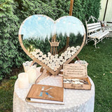 Hearts Wedding Guest Book Alternative, Custom Drop Box, Unique Wooden Boho and Rustic Wedding Decor, Anniversary - BGCOPPER