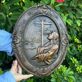 Jesus Agony in the Garden Wood Carving, Home Wall Religious Pendant Decoration - BGCOPPER
