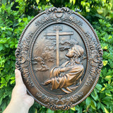 Jesus Agony in the Garden Wood Carving, Home Wall Religious Pendant Decoration - BGCOPPER