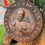 St. Francis of Assisi Patron Saint of Animals Religious Icon - Natural Wood Wall Decoration Hanging Souvenir - BGCOPPER