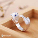 Adjustable Big Blue Eyes Cat Ring - Show You Care - BGCOPPER