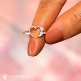 heart and semicolon ring - BGCOPPER