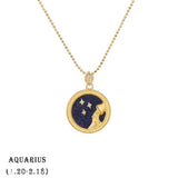 Brass Twelve Constellation Birthday Valentine's Day Wedding Anniversary Necklace - BGCOPPER