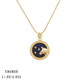 Brass Twelve Constellation Birthday Valentine's Day Wedding Anniversary Necklace - BGCOPPER