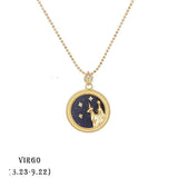 Brass Twelve Constellation Birthday Valentine's Day Wedding Anniversary Necklace - BGCOPPER