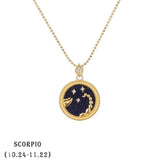 Brass Twelve Constellation Birthday Valentine's Day Wedding Anniversary Necklace - BGCOPPER