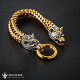 Viking titanium steel wolf head bracelet - BGCOPPER