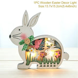 WOODEN EASTER DECOR LED LIGHT - BGCOPPER