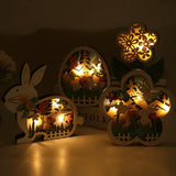 WOODEN EASTER DECOR LED LIGHT - BGCOPPER