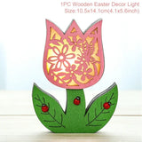 WOODEN EASTER DECOR LED LIGHT - BGCOPPER