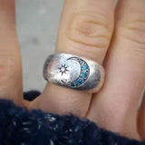 Silver Star Moon Sun Ring - BGCOPPER