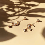 Moon and Stars Night Sky Pearl Earrings - BGCOPPER