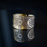 Archangel Metatron Life Angel Seal Adjustable Ring Solomon Kabbalah Amulet - BGCOPPER