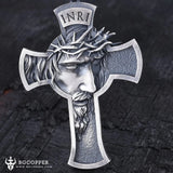 Sterling Pewter/S925K Silver Jesus Cross Necklace - BGCOPPER