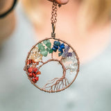 7 Chakras Tree of Life Pendant - BGCOPPER