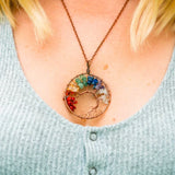 7 Chakras Tree of Life Pendant - BGCOPPER