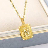 INITIAL LETTER PENDANT NECKLACE - BGCOPPER