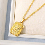 INITIAL LETTER PENDANT NECKLACE - BGCOPPER