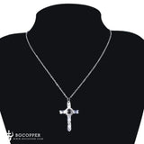Fashion Cross Father Pray Projection Crystal Necklace - BGCOPPER