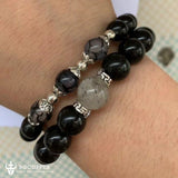 Black Energy Bead Distance Couple Magnetic Bracelet - BGCOPPER