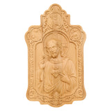 Saint Benedict & Sacred Heart of Jesus Handcrafted Beechwood Wall Plaque