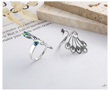 Peacock Surround Size Adjustable Opening 925 Sterling Silver Women's Ring