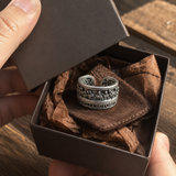The Last Supper S925 Silver Adjustable Ring - size and finish detail