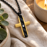 Modern Carbon Fiber Cross Necklace – A Bold Symbol of Faith & Strength